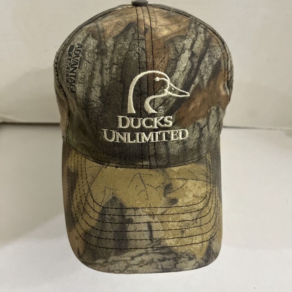 Ducks Unlimited Camo SnapBack Baseball Hat Cap Hunting Y2K  Hunting